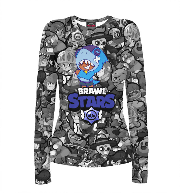 Женский лонгслив с изображением Brawl Stars цвета Белый