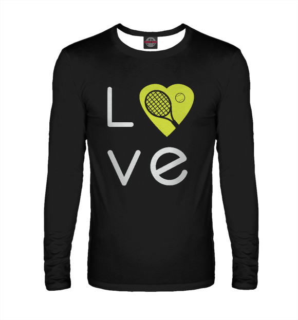 Мужской лонгслив с изображением Tennis Love цвета Белый