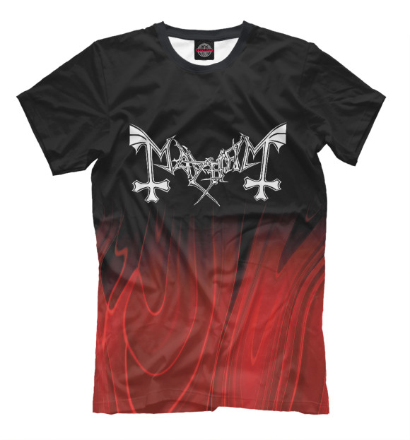 Мужская футболка с изображением Mayhem Red Plasma цвета Белый
