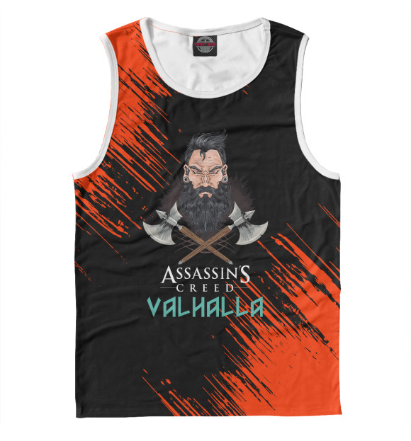 Майка для мальчика с изображением Assassins Creed Valhalla цвета Белый