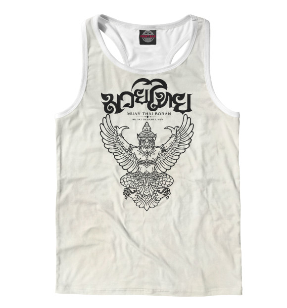 Мужская майка-борцовка с притом Muay Thai Tattoo цвета Белый Мужская майка-борцовка с изображением Muay Thai Tattoo цвета Белый