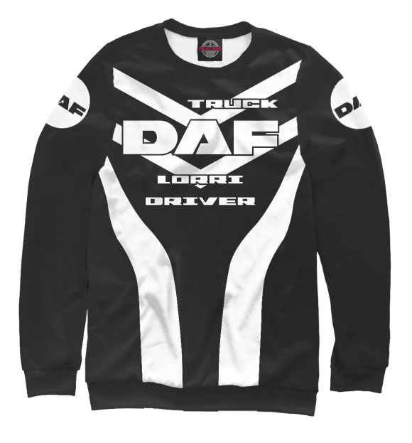 Свитшот для мальчиков с изображением DAF \ Дальнобойщик цвета Белый