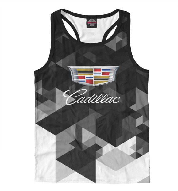 Мужская майка-борцовка с изображением Cadillac цвета Белый