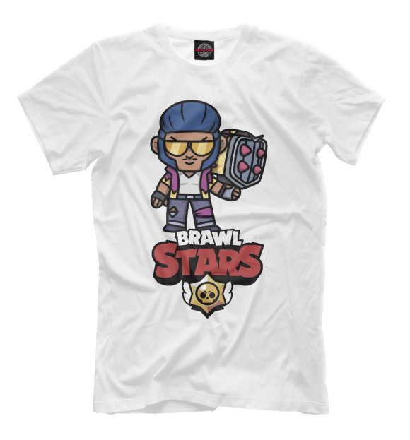 Мужская футболка с изображением Brawl Stars Brock цвета Белый