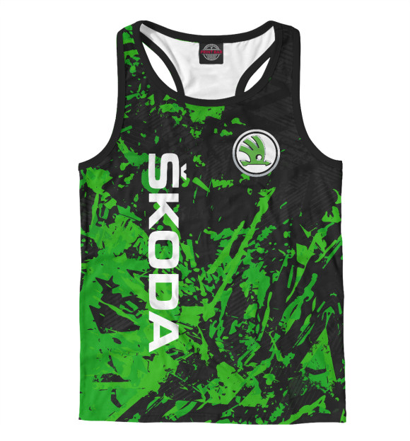 Мужская майка-борцовка с изображением ШКОДА, SKODA цвета Белый