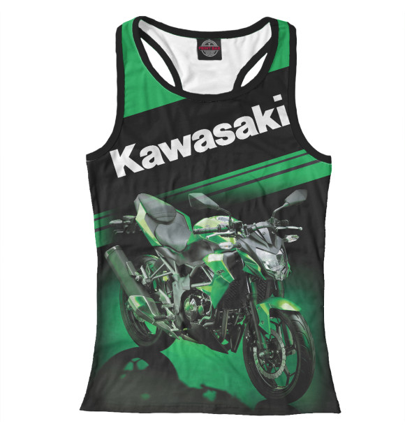Женская майка-борцовка с изображением Kawasaki цвета Белый
