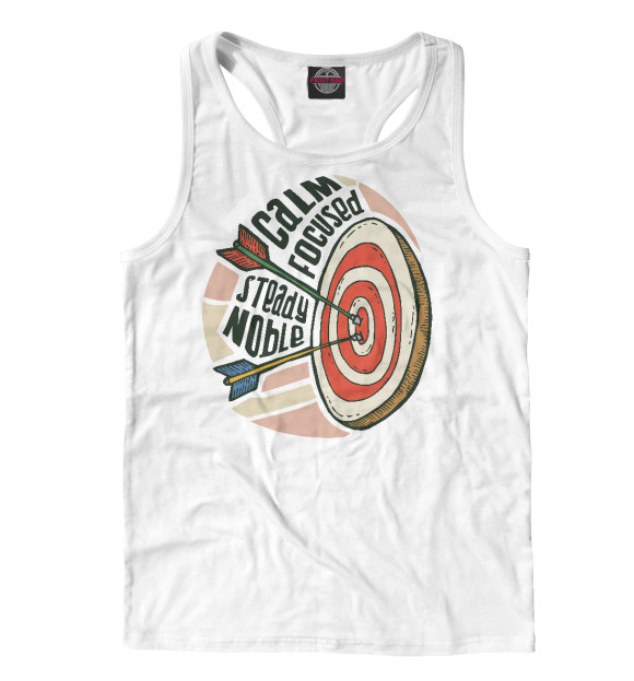 Мужская майка-борцовка с изображением Мишень цвета Белый