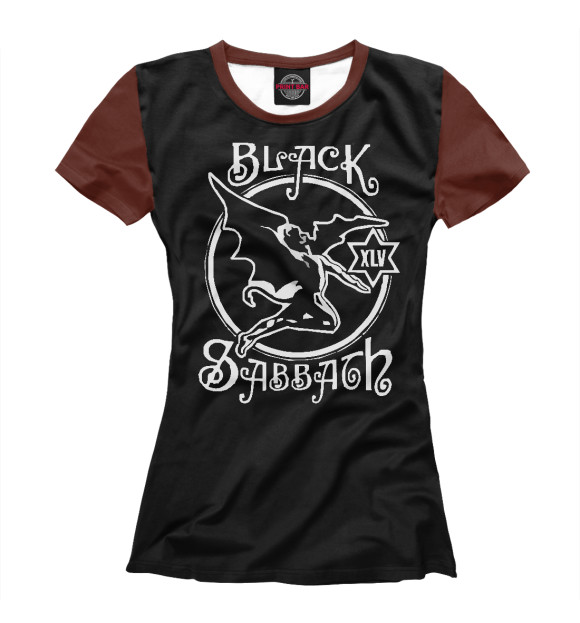 Футболка для девочек с изображением Black Sabbath демон цвета Белый