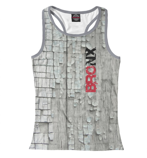 Женская майка-борцовка с изображением Bronx цвета Белый