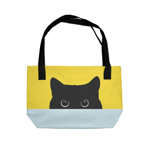Пляжная сумка с изображением Пол котика цвета 