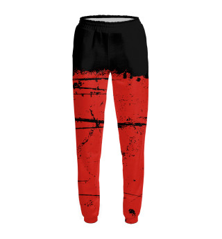 Женские спортивные штаны Черно-красный гранж