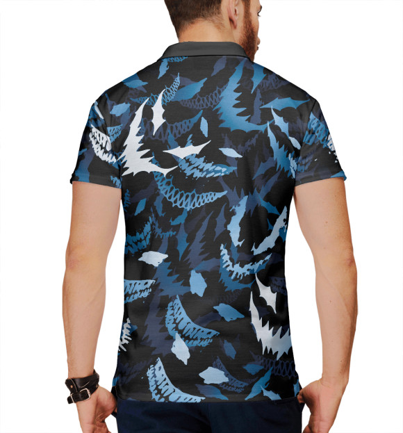 Мужское поло с изображением Drain monsters цвета Белый