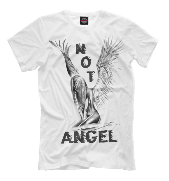 Мужская футболка с изображением NOT ANGEL цвета Белый