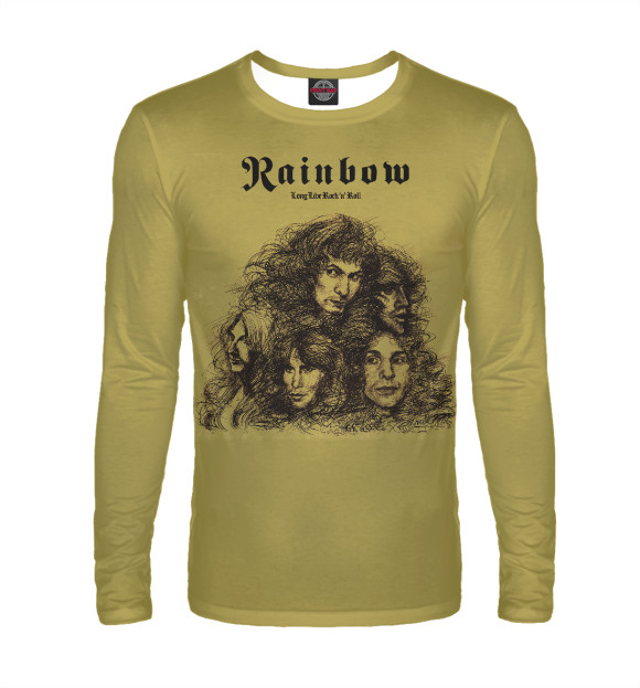 Мужской лонгслив с изображением Rainbow цвета Белый