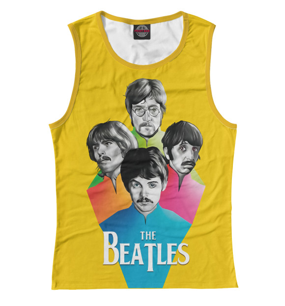 Майка для девочки с изображением The Beatles цвета Белый