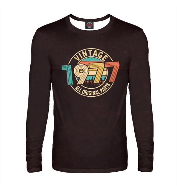 Мужской лонгслив с изображением Vintage 1977 цвета Белый