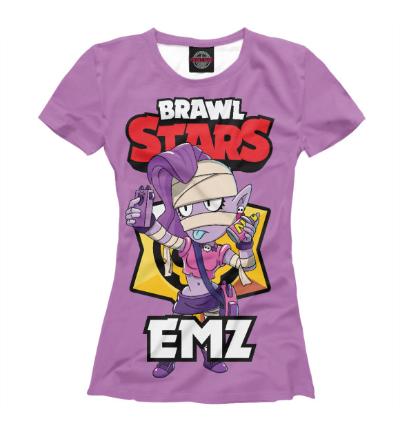 Футболка для девочек с изображением Brawl stars цвета Белый