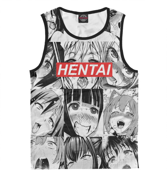 Мужская майка с изображением Hentai цвета Белый