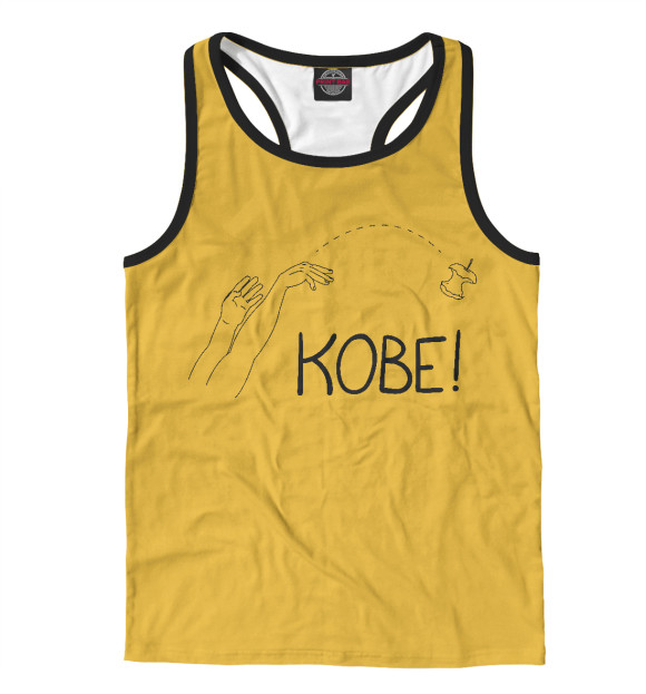 Мужская майка-борцовка с изображением Kobe цвета Белый