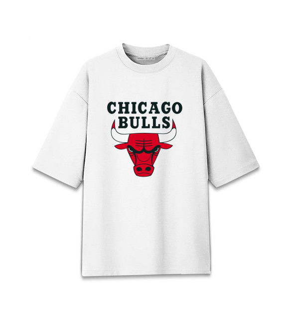 Мужская футболка оверсайз с изображением Chicago Bulls цвета Белый