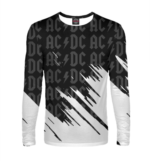 Мужской лонгслив с изображением AC/DC цвета Белый