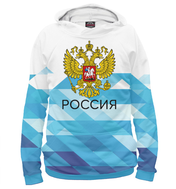 Женское худи с изображением Герб России цвета Белый