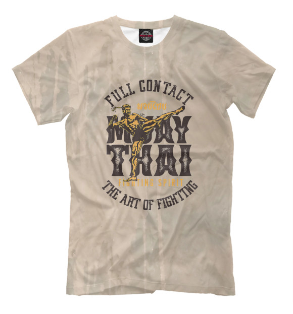 Мужская футболка с изображением Muay Thai Fighter цвета Белый