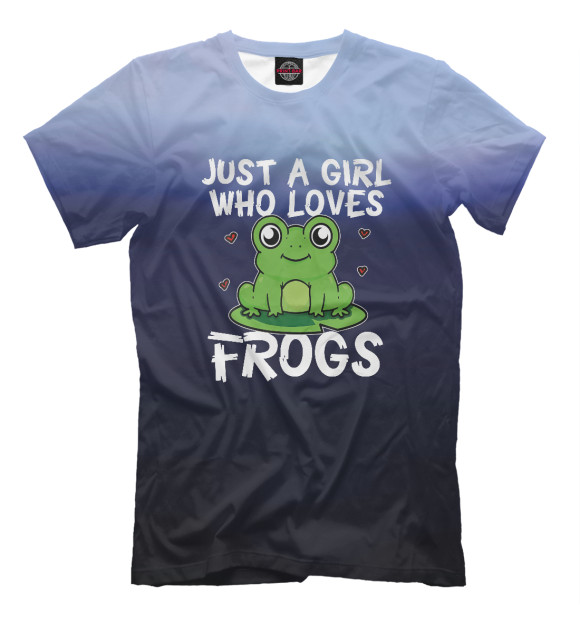 Мужская футболка с изображением Just A Girl Who Loves Frogs цвета Белый