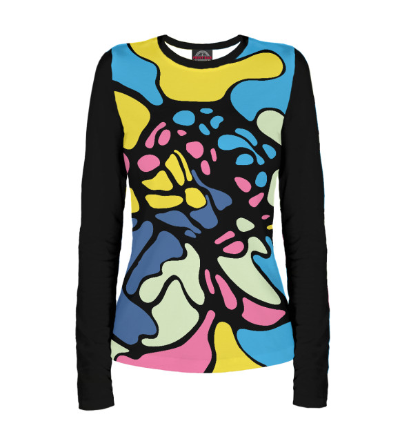 Женский лонгслив с изображением Зависимости цвета Белый