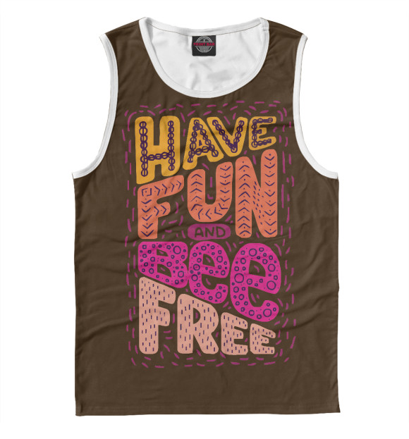 Мужская майка с изображением Будь свободен цвета Белый