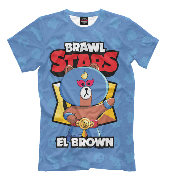 Мужская футболка с изображением Brawl stars El Brown цвета Белый