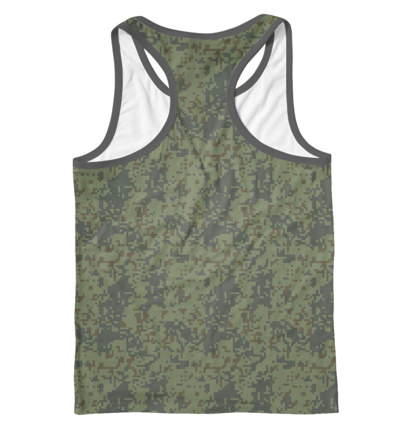 Мужская майка-борцовка с изображением Камуфляж (русская цифра) цвета Белый