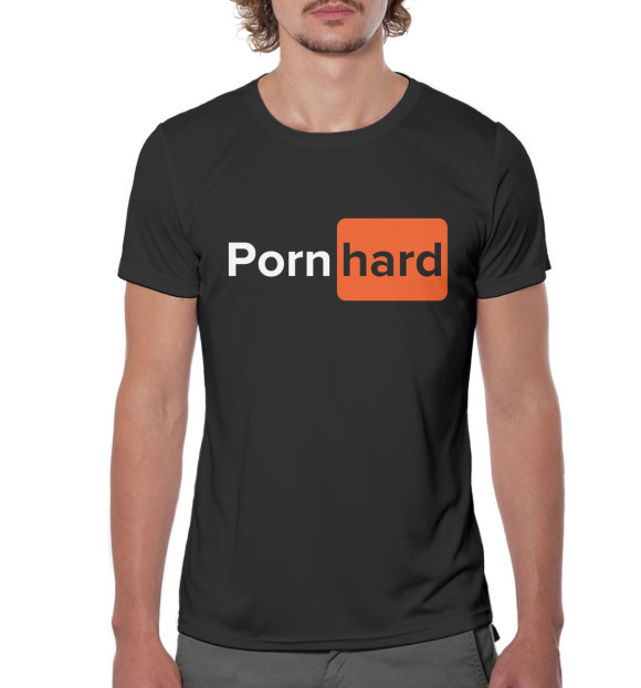 Мужская футболка с изображением Pornhard цвета Белый