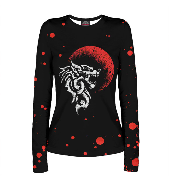 Женский лонгслив с изображением Viking Fenrir - Monstrous цвета Белый