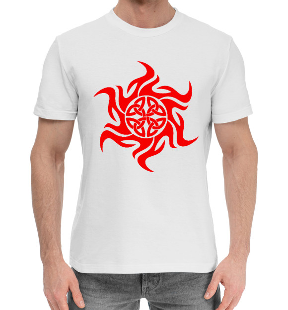 Мужская хлопковая футболка с изображением Валькирия цвета Белый