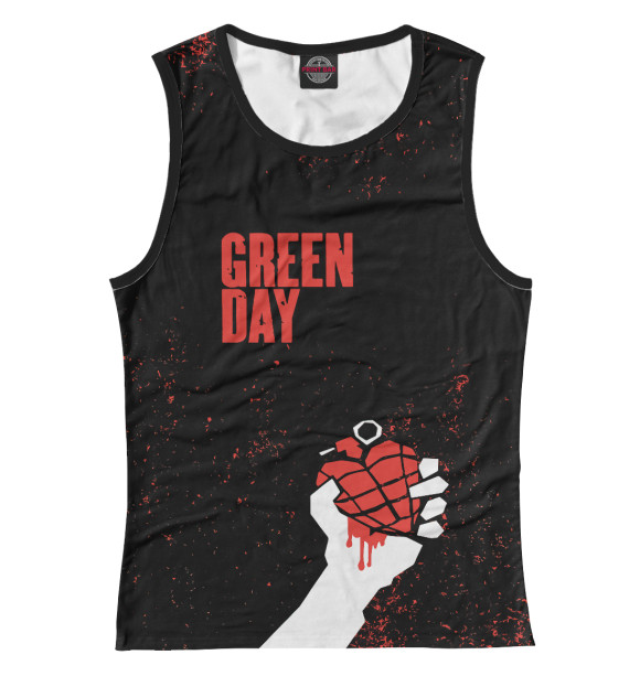 Майка для девочки с изображением Green Day цвета Белый