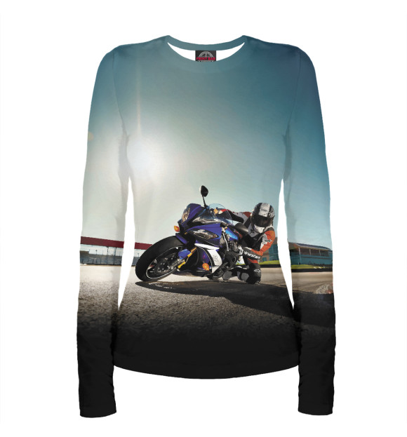 Женский лонгслив с изображением Motorsport цвета Белый