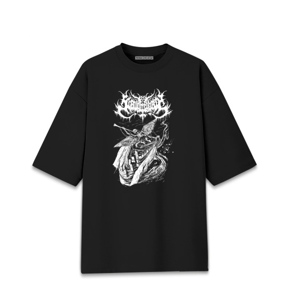 Мужская футболка оверсайз с притом Sarcofago цвета Черный Мужская футболка оверсайз с изображением Sarcofago цвета Черный