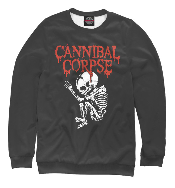 Мужской свитшот с изображением Cannibal Corpse цвета Белый