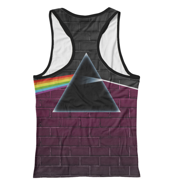 Женская майка-борцовка с изображением Pink Floyd: Пинк Флойд радуга цвета Белый