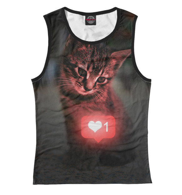 Майка для девочки с изображением Котенок цвета Белый