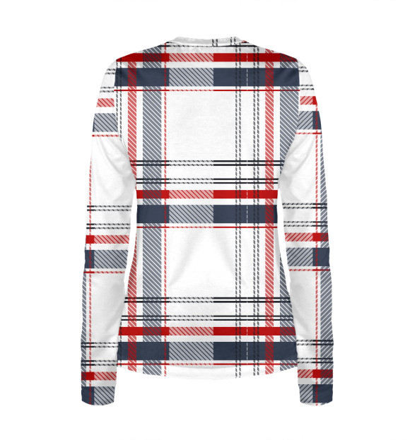 Женский лонгслив с изображением Urban style (клетка) цвета Белый