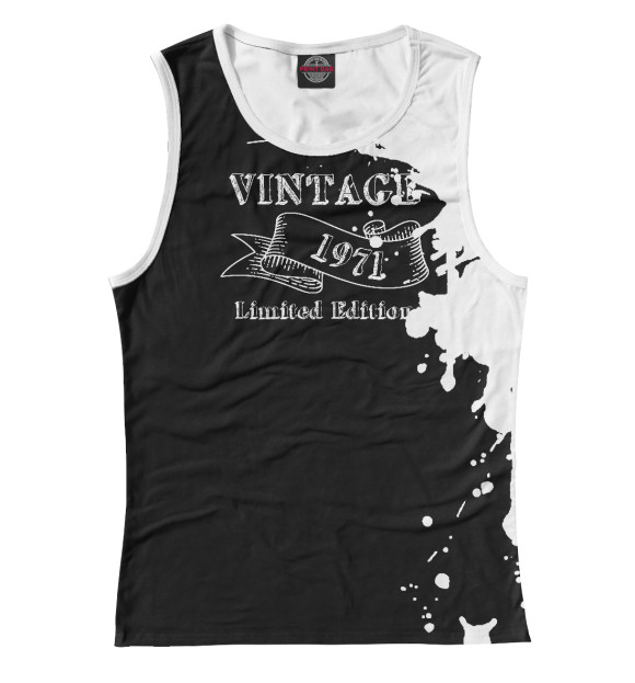 Майка для девочки с изображением Vintage 1971 Limited Editio цвета Белый