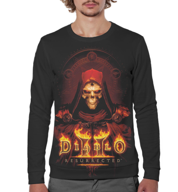 Мужской свитшот с изображением Diablo II: Resurrected цвета Белый