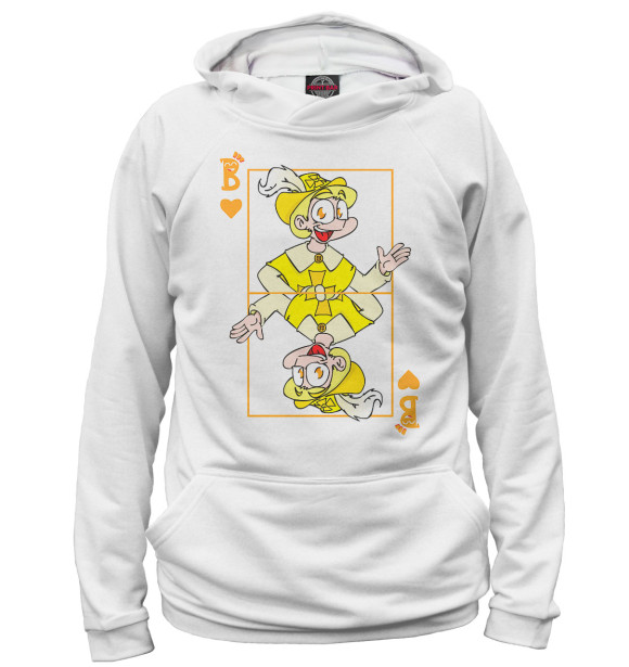 Мужское худи с изображением 13 карт цвета Белый