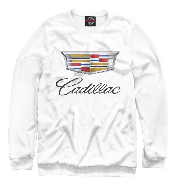Мужской свитшот с изображением Cadillac цвета Белый