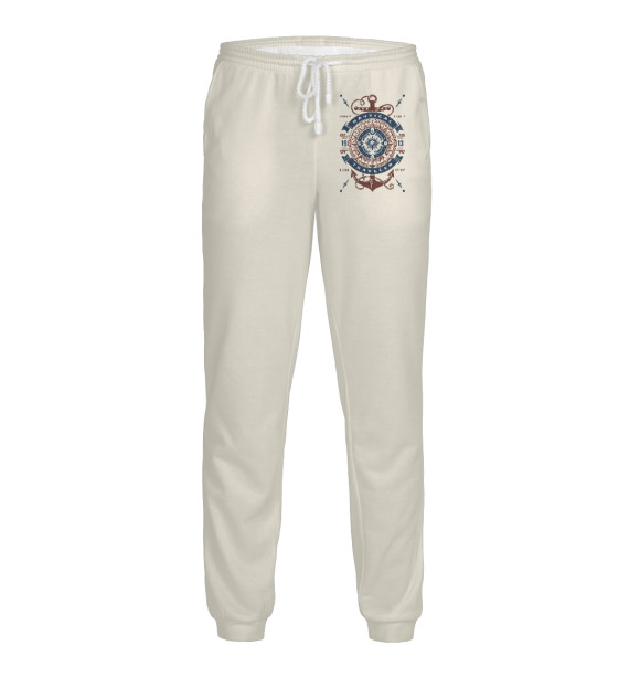 Мужские спортивные штаны с изображением Морской путешественник цвета Белый