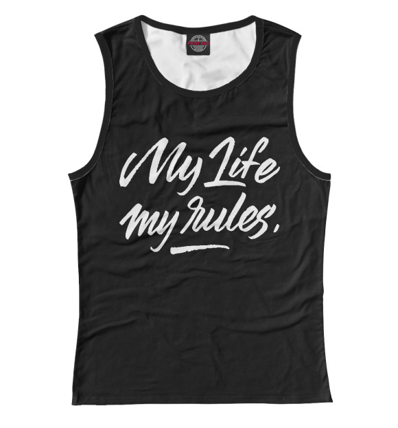 Майка для девочки с изображением My Life My Rules Motivation цвета Белый