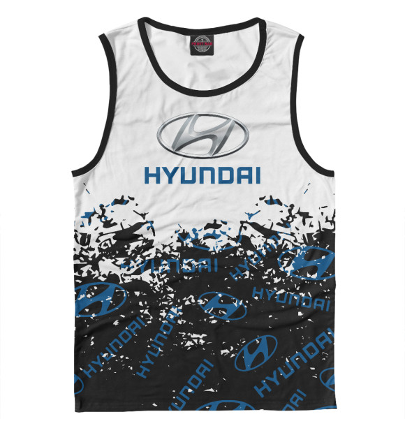 Мужская майка с изображением Hyundai цвета Белый