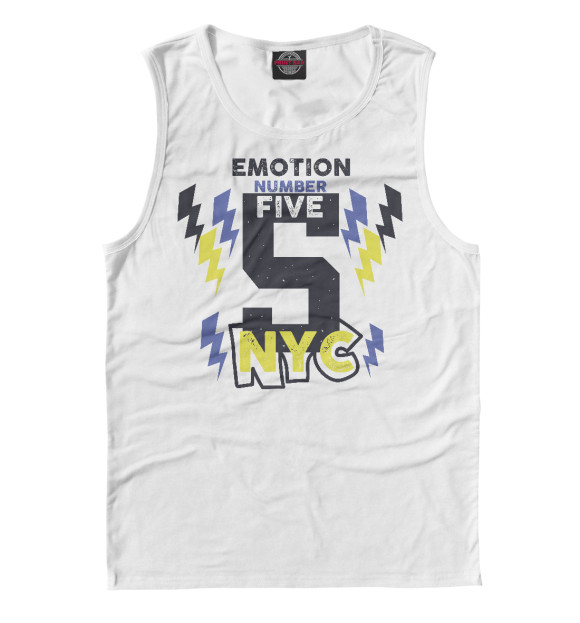 Майка для мальчика с изображением Emotion number five NYC 5 цвета Белый